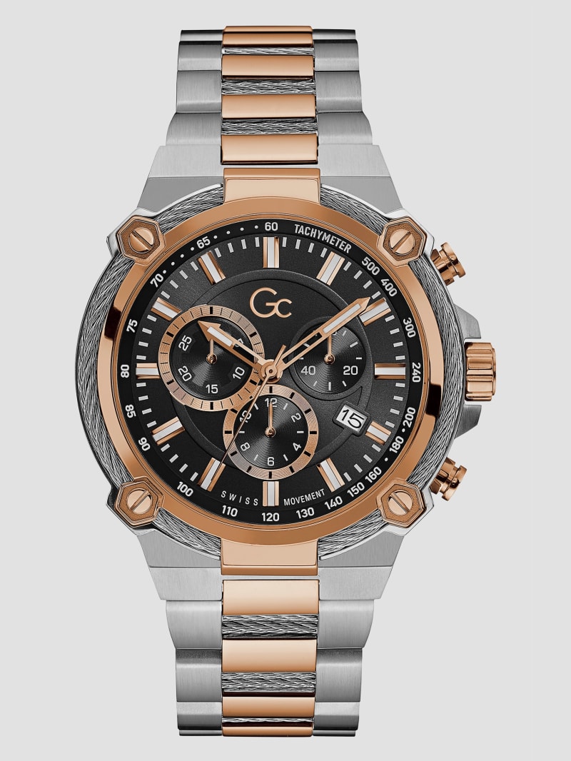 Guess men's discount two tone watch