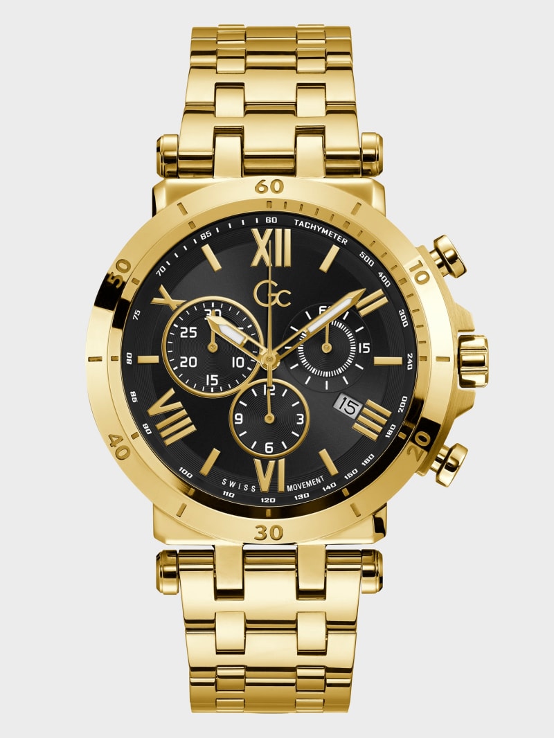 Guess Gc Gold-Tone and Black Chronograph Watch. 3