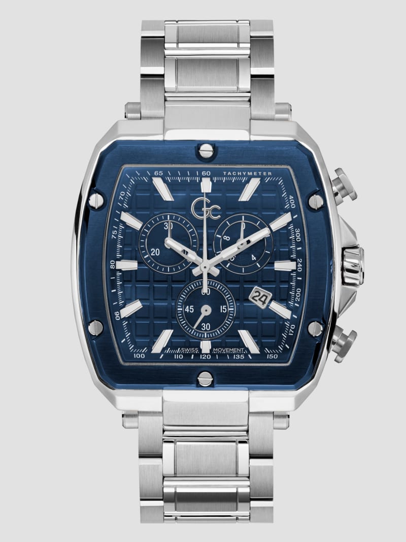 Gc Blue and Silver-Tone Chronograph Watch | GUESS