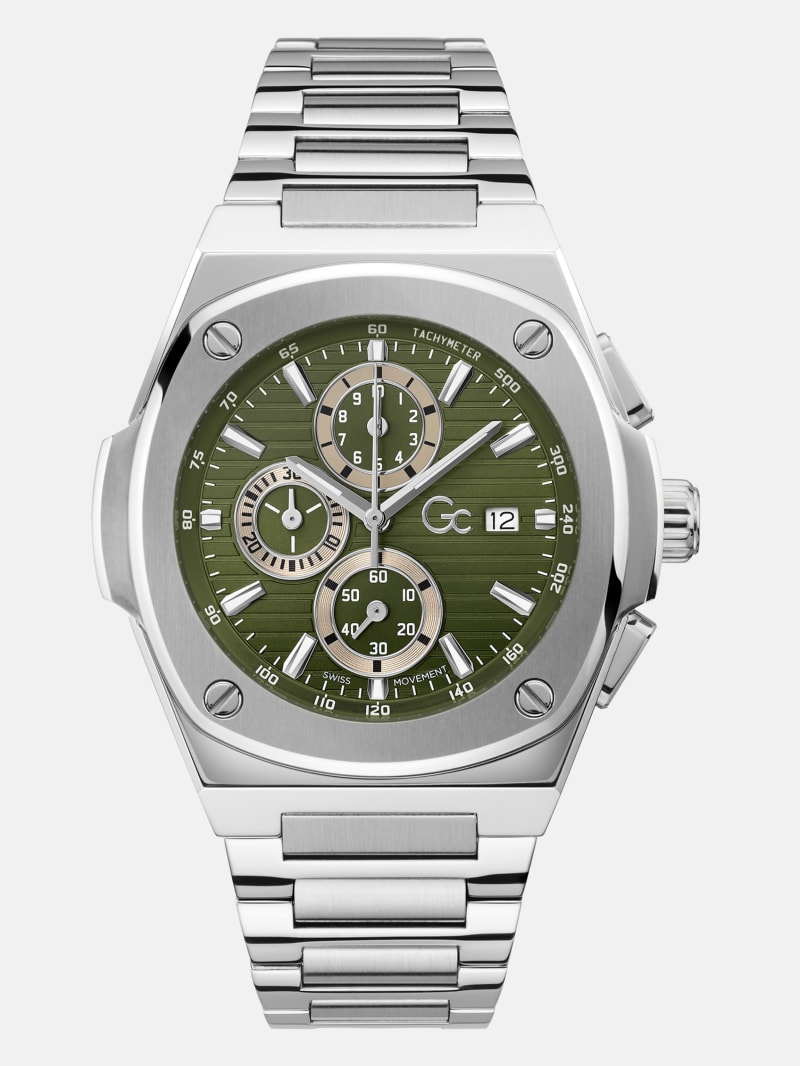 GUESS® Gc Silver-Tone Chronograph Watch