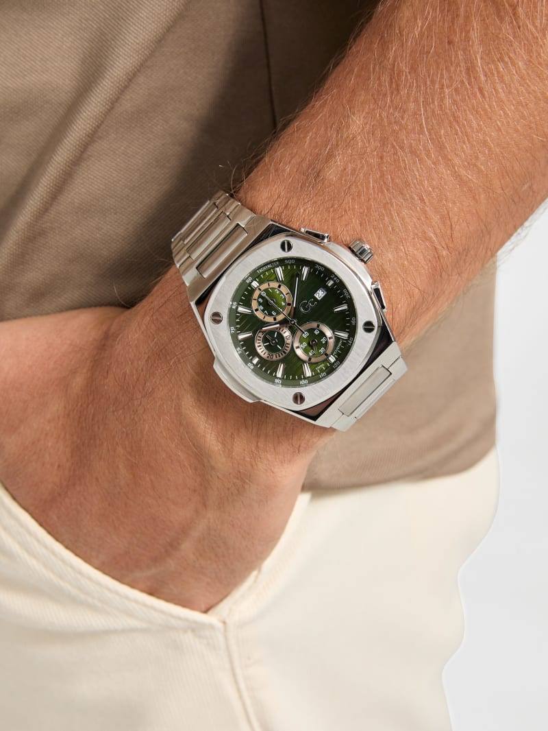 Gc Silver-Tone Chronograph Watch