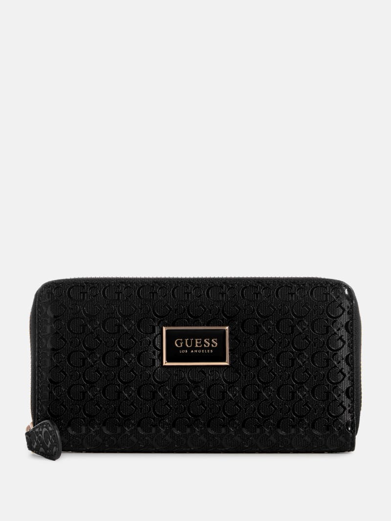 Abree Shiny Logo Medium Zip Wallet | GUESS Factory Abree Shiny Logo Medium Zip Wallet | GUESS Factory
