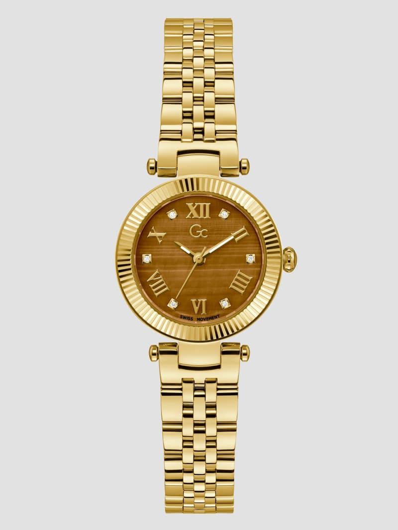 Gc Tiger's Eye Gemstone Analog Watch