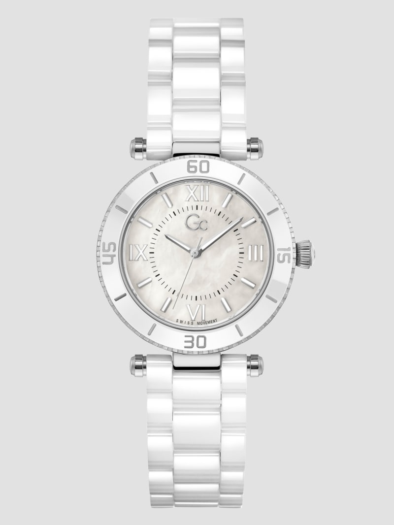 Gc White Analog Watch