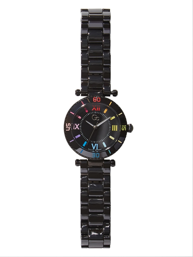 Gc Dark Silver and Rainbow Analog Watch