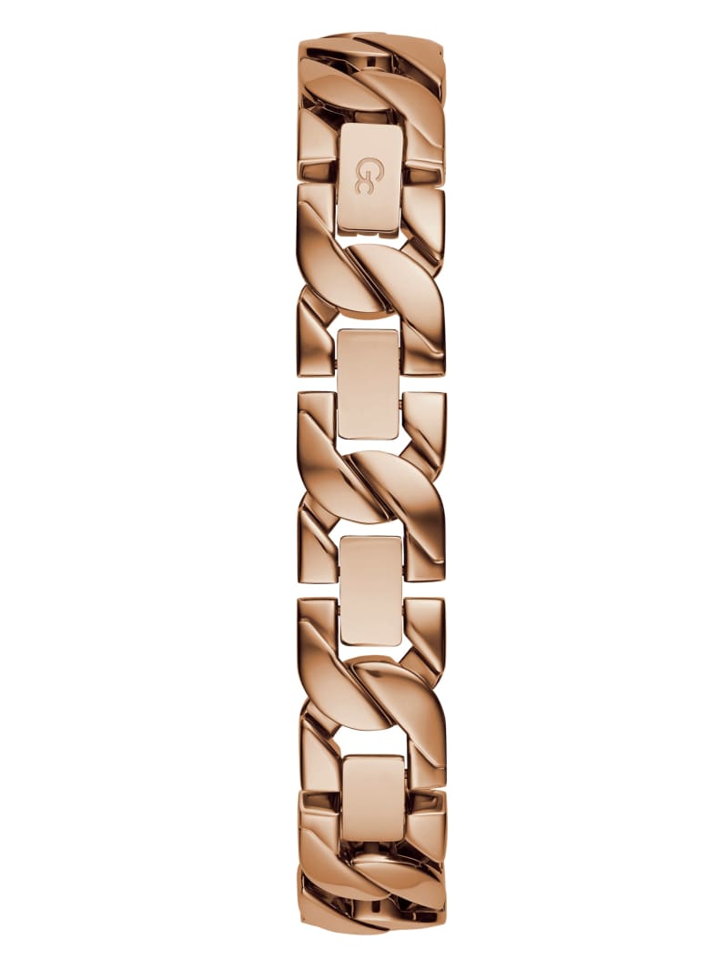 Gc Rose Gold Tone and Crystal Chain Link Analog Watch