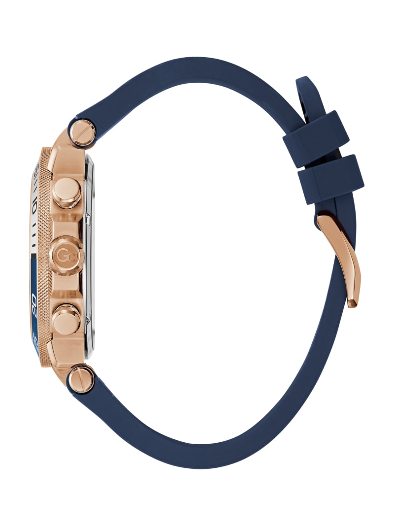 Gc Blue and Rose Gold-Tone Mixed Strap Chronograph Watch