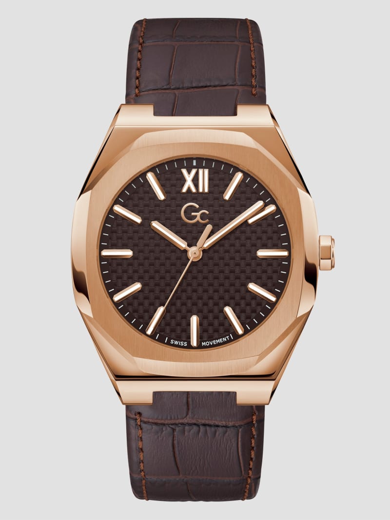 Guess rose gold watch mens discount