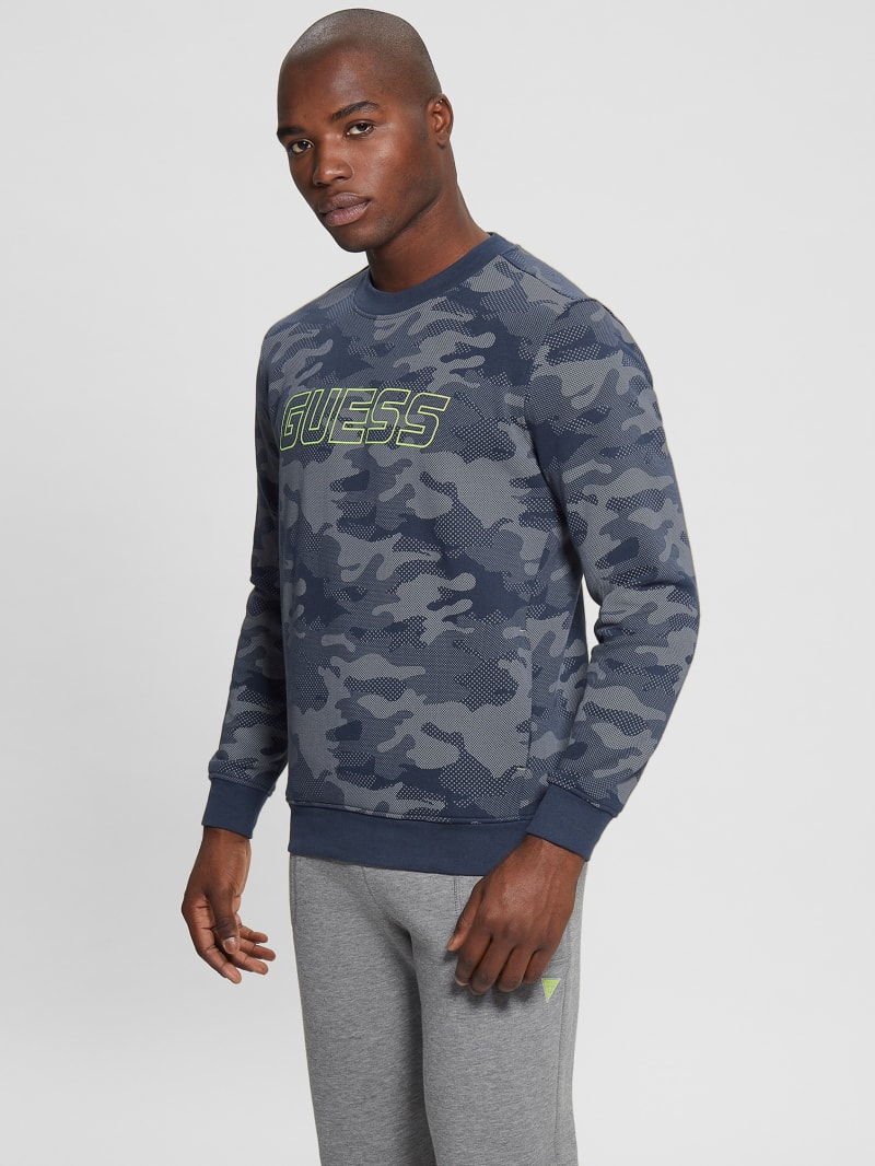 Eco Boniface Camouflage Logo Sweatshirt | GUESS