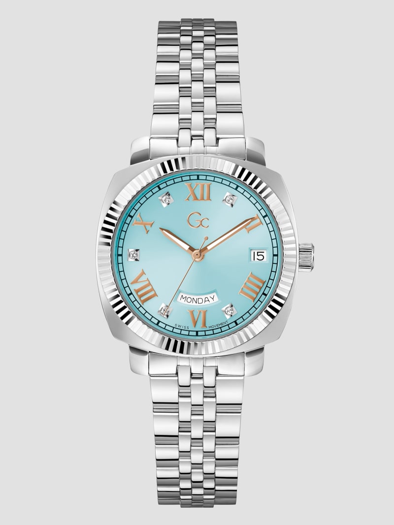 Gc Blue & Silver-Tone Analog Watch | GUESS
