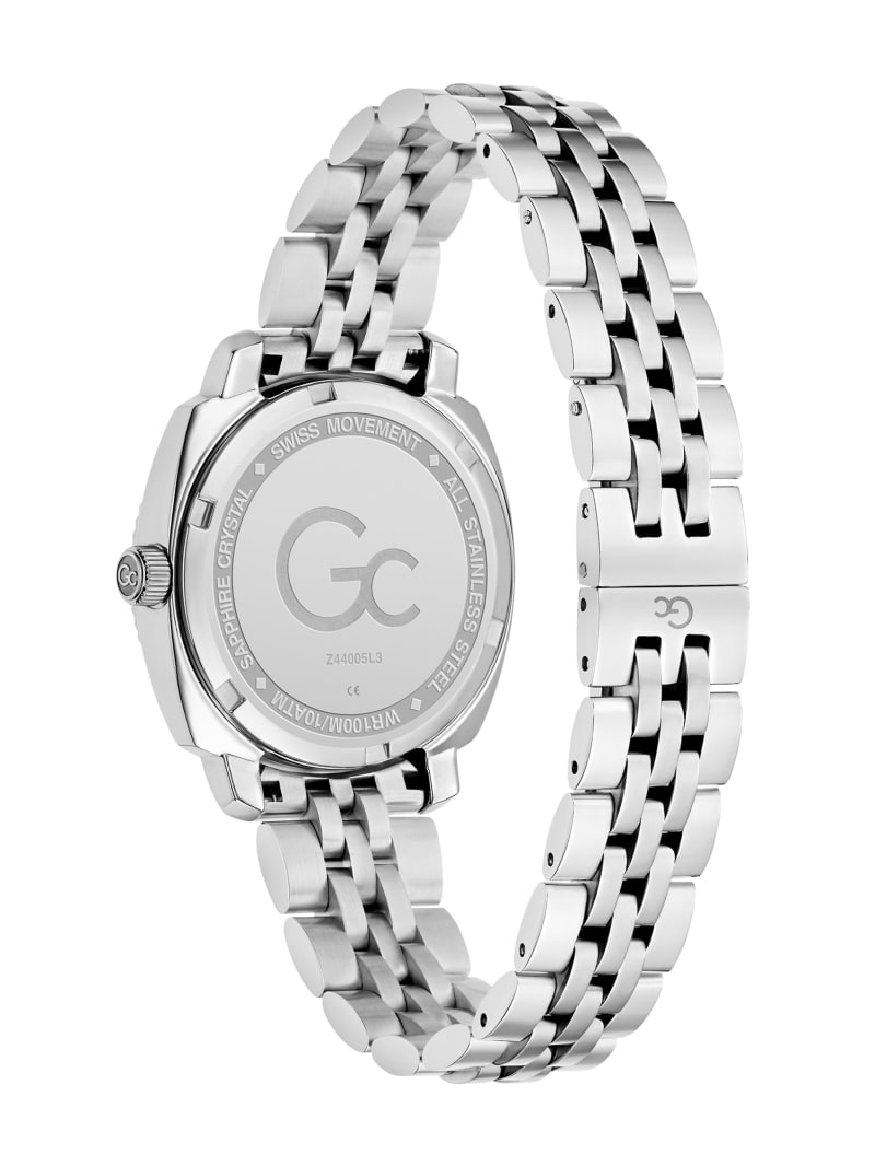 GUESS® Gc Silver-Tone and Purple Multifunctional Watch