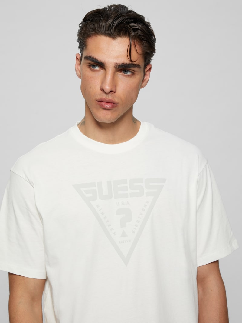GUESS Alino Triangle Signature Tee White M