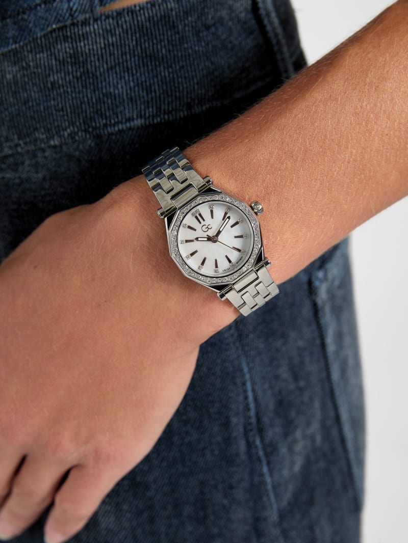 Gc Silver-Tone Analog Watch