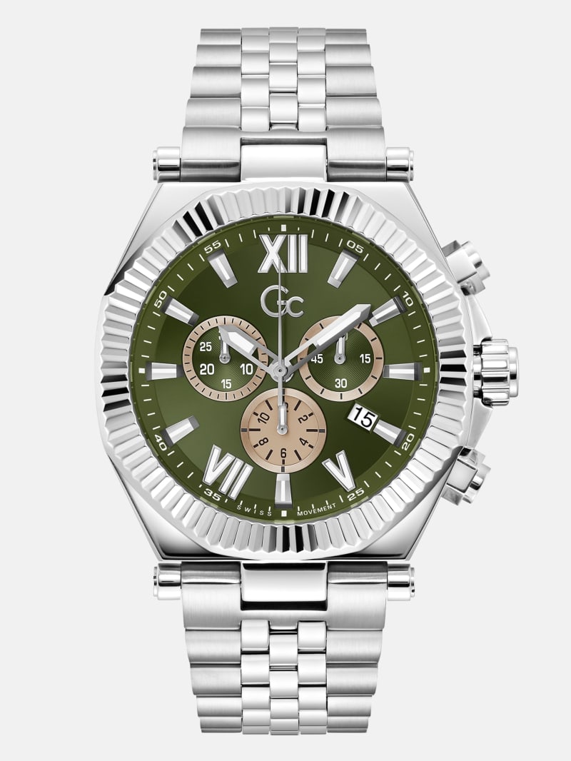 GUESS® Gc Silver-Tone Multifunction Watch