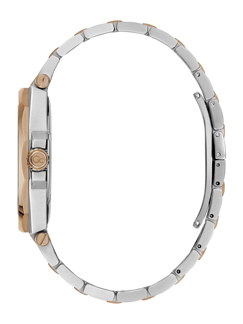 Gc Silver and Rose Gold-Tone Multifunctional Watch