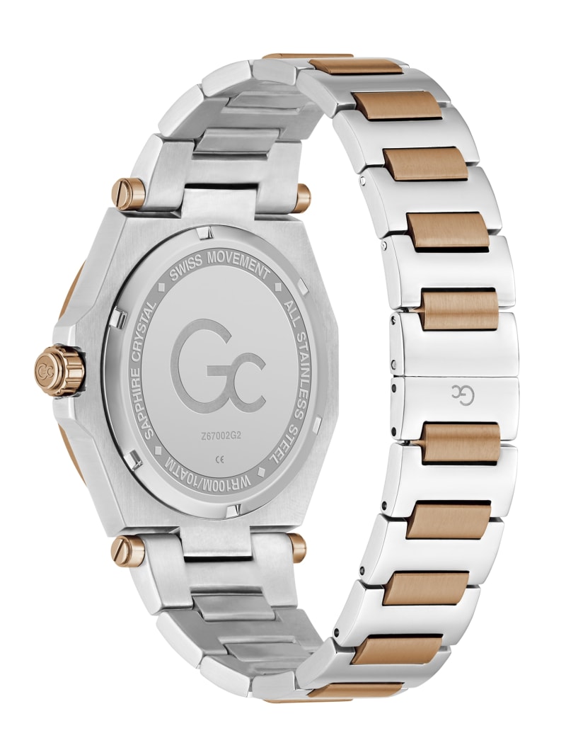 Gc Silver and Rose Gold-Tone Multifunctional Watch