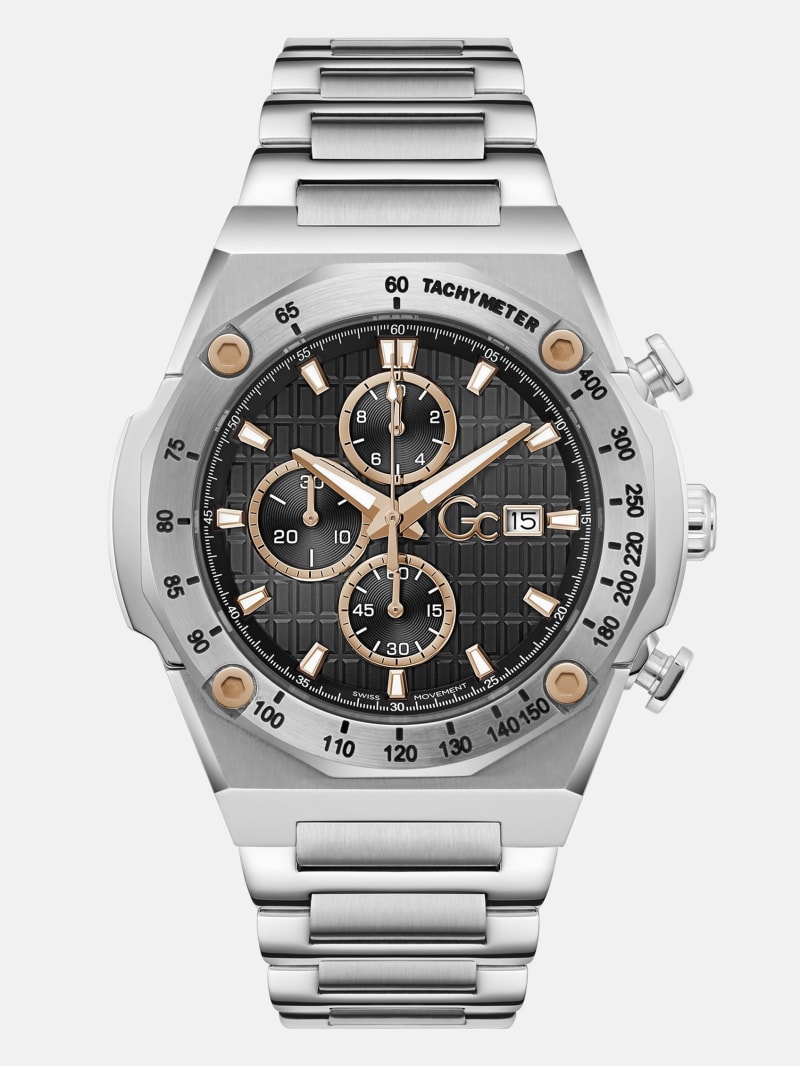 GUESS® Gc Silver-Tone Chronograph Watch