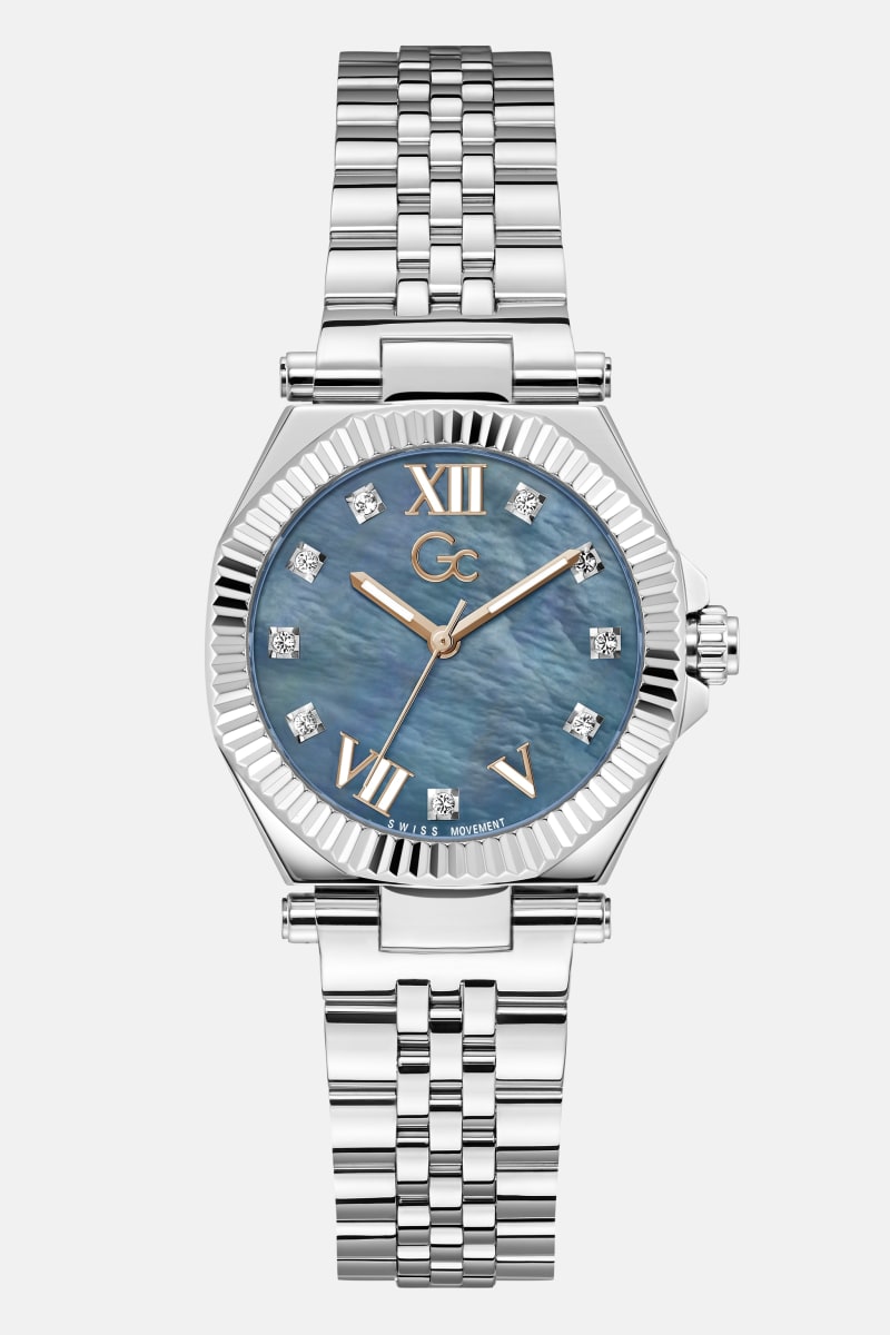 Silver tone analog watch 32 mm