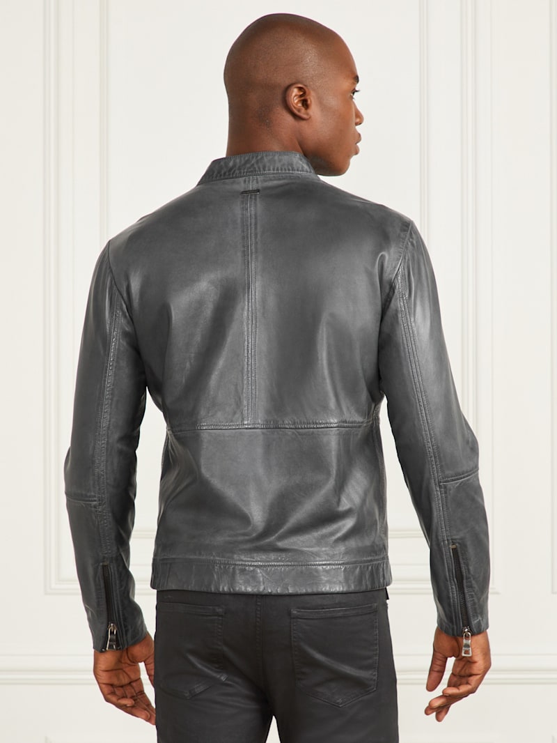 GUESS レザージャケット GUESS Leather Jacket at Amazon Men's Clothing store