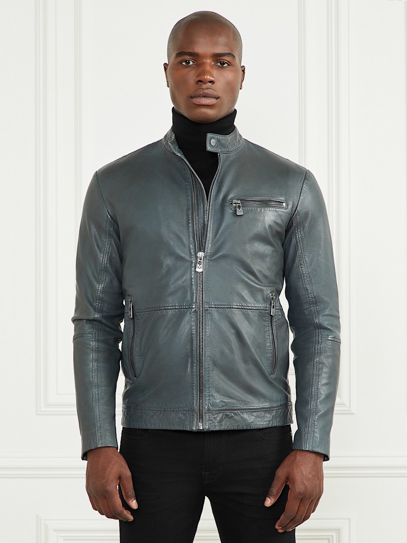 00s GUESS JEANS Leather Jacket レザージャケット GUESS Leather Jacket at Amazon Men's Clothing store