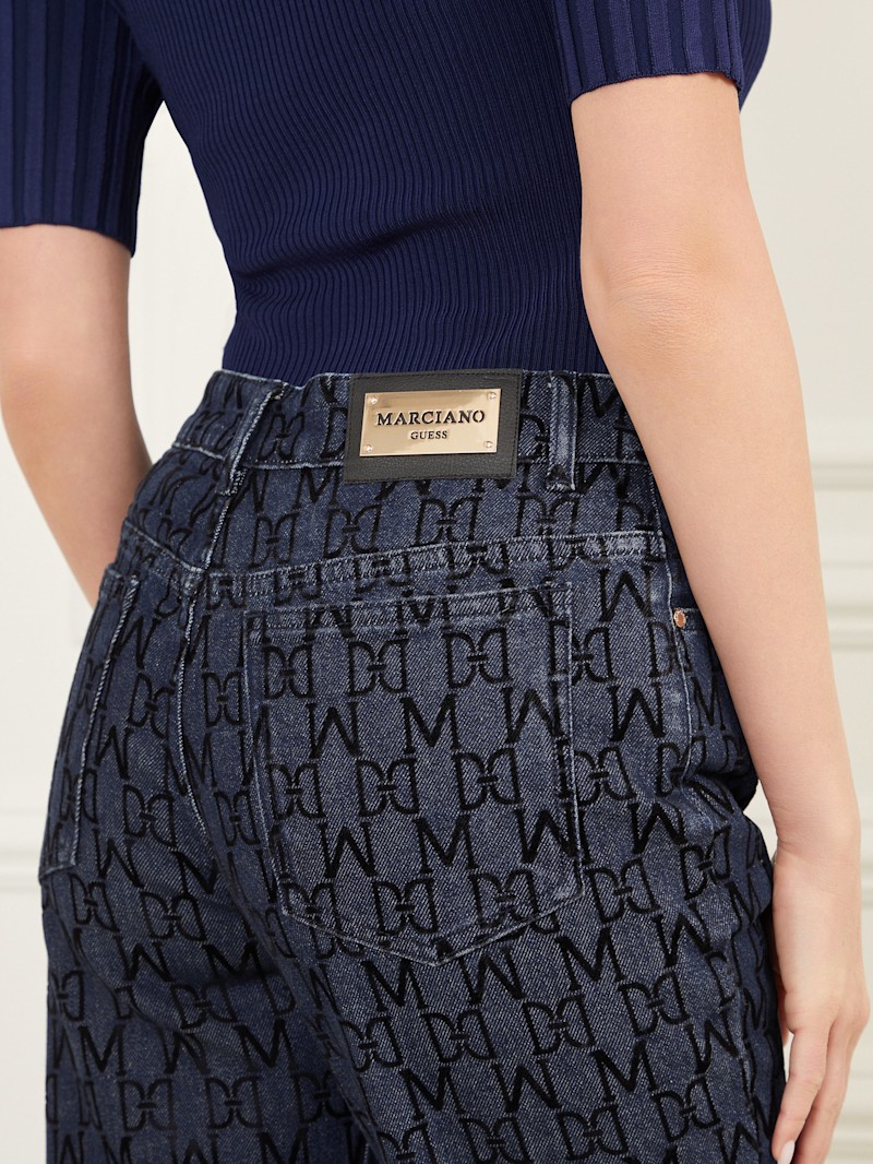 Bea Monogram Print Denim Pant | Marciano
