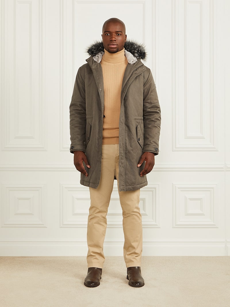 【dapper's】Half Zip Hooded Parka COATED COTTON PARKA – jacov