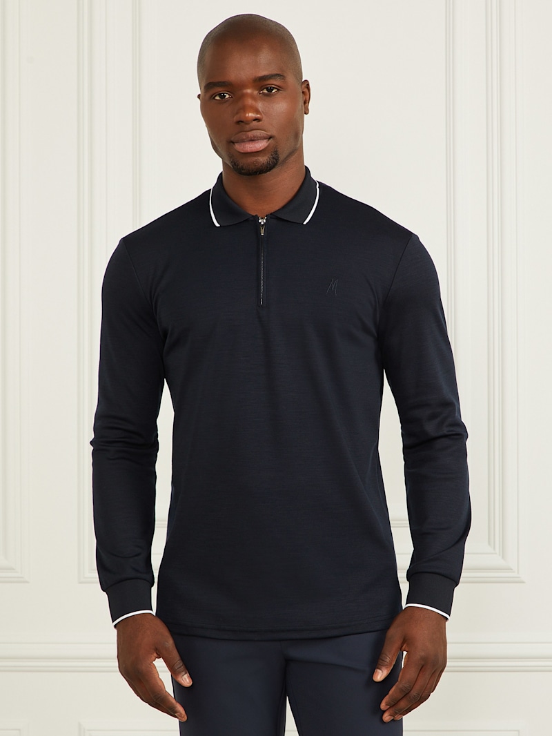 トップス REVERBERATE ZIP LONG POLO REVERBERATE Polo Shirt ZIP LONG SLEEVE POLO