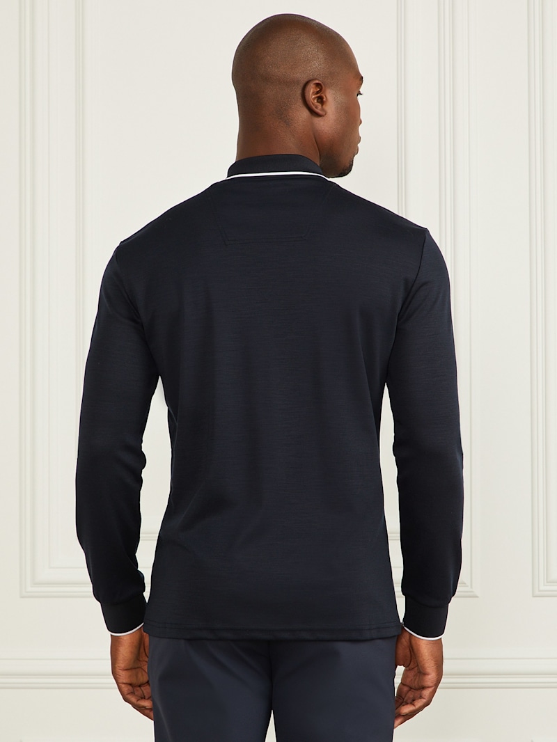 トップス COMFY Long Polo Shirt eFX Performance Cotton Solid Long Sleeve Polo Shirt - Bobby