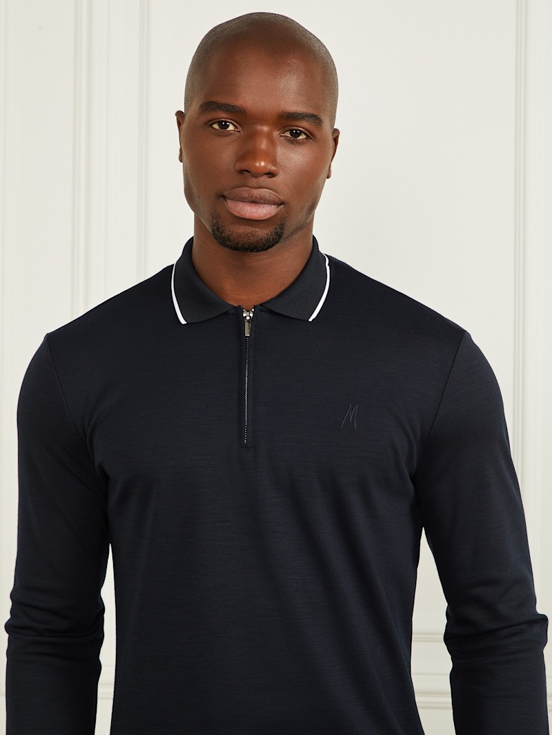 Long-Sleeve Zip Polo | GUESS