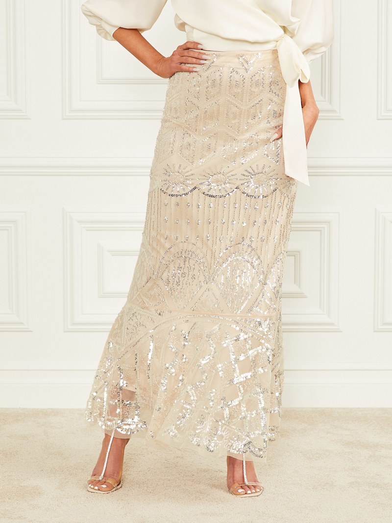 ＊韓国＊［NAVIVERSE］Star Embroidered Skirt 2color Crystals Embroidered Skirt | Marciano