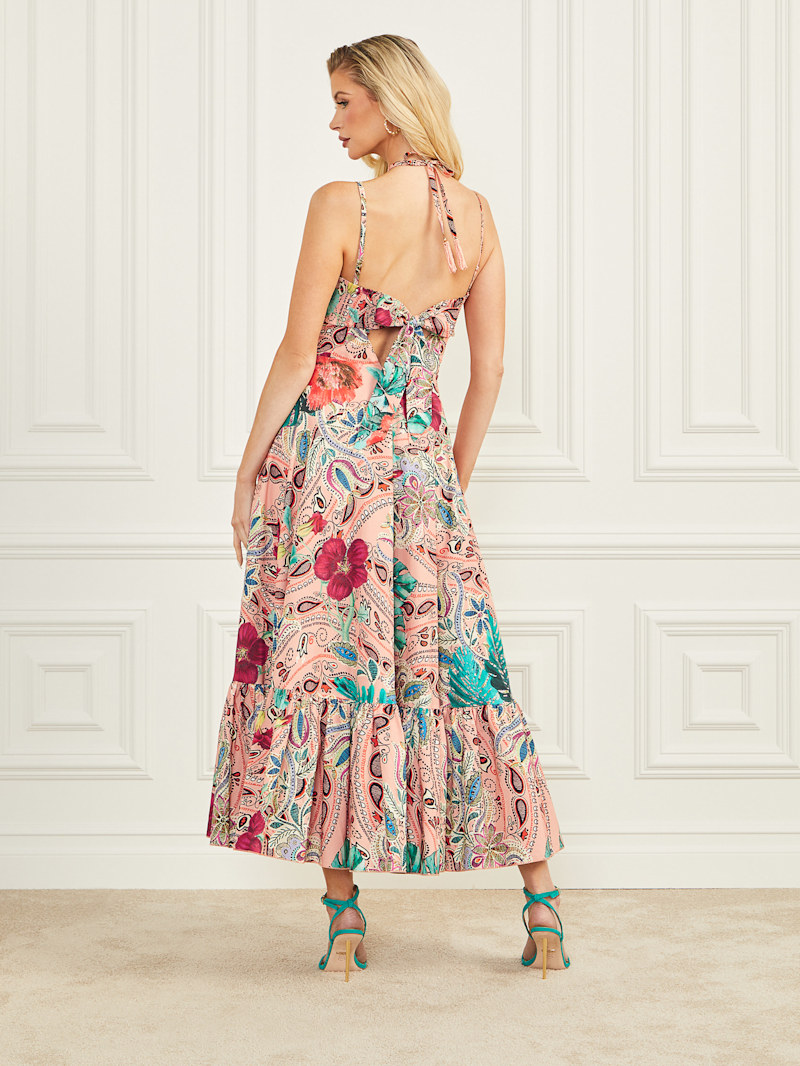 mariko38 Amazon Leaf Silk Maxi Dress | Marciano