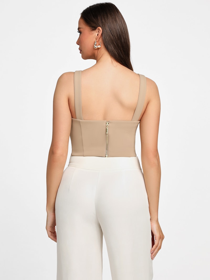 売れ筋商品|||ノクチューン カットソー トップス レディース Women's Printed Detail Crop Top Light beige Paulina Crop Top | Marciano
