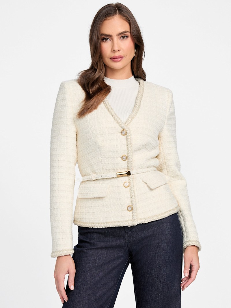 Eco Sue Belted Bouclé Blazer | GUESS