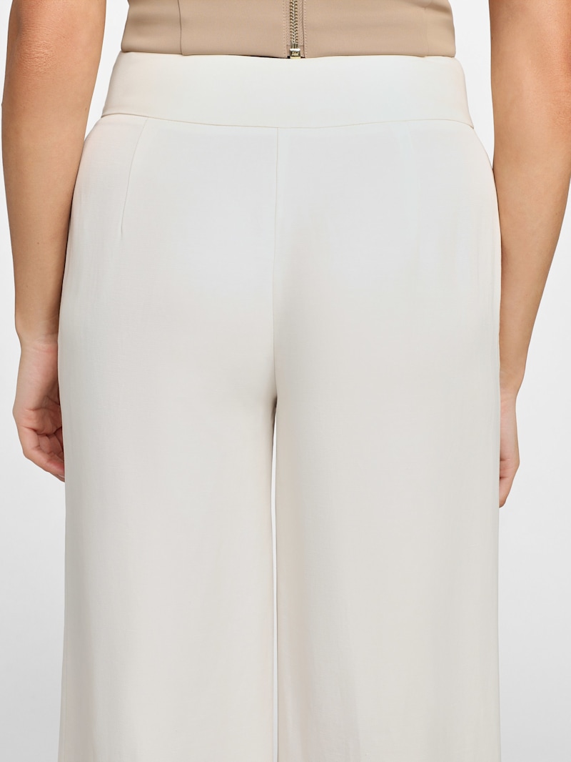 [LOW CLASSIC] /☆25SS Lc BANDING PANTS / OFF WHITE Women's Off White Wide Leg Linen Blend Trouser | CLUB MONACO US