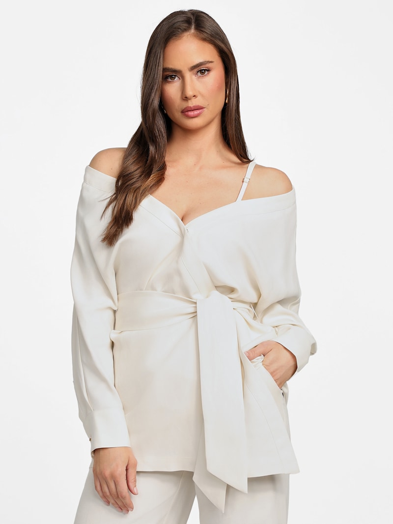 Eco Greta Linen-Blend Wrap Tunic | GUESS