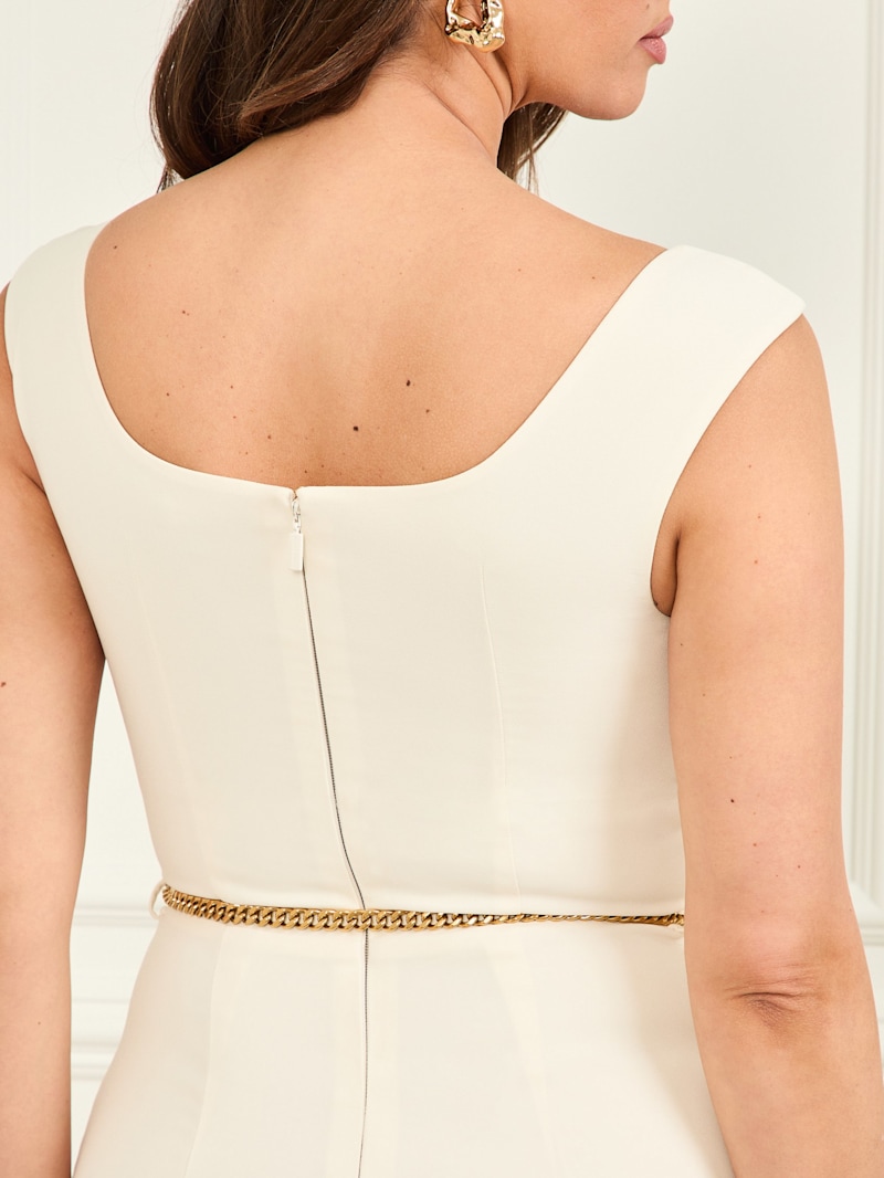 CHICLINE [チックライン] Eret Open Collar D-Ring Belt Dress Boho Chic Textured Disc Chain Metal Belt | Windsor