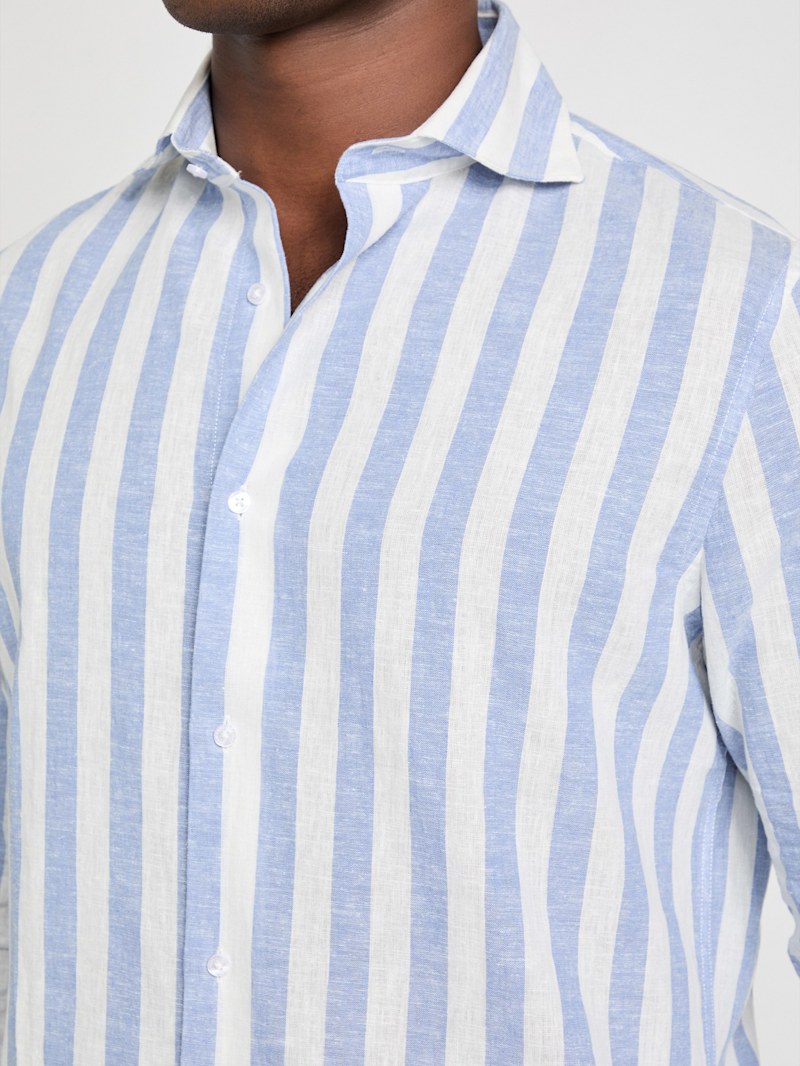 【MODERNIF】Stripe overfit incised shirt MODERNIF】Stripe overfit incised shirt ZIGGY CHEN Pleated