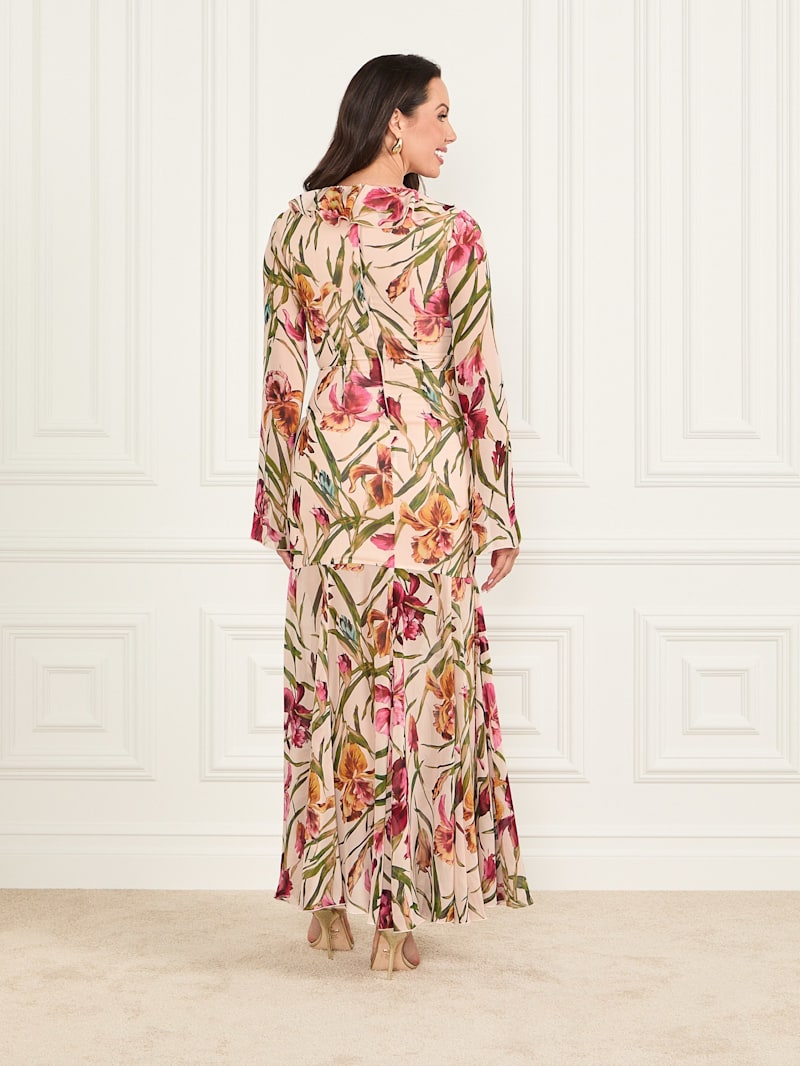 thevirgins seethrough scallop ops ピンク Iris Printed Maxi Dress | Marciano