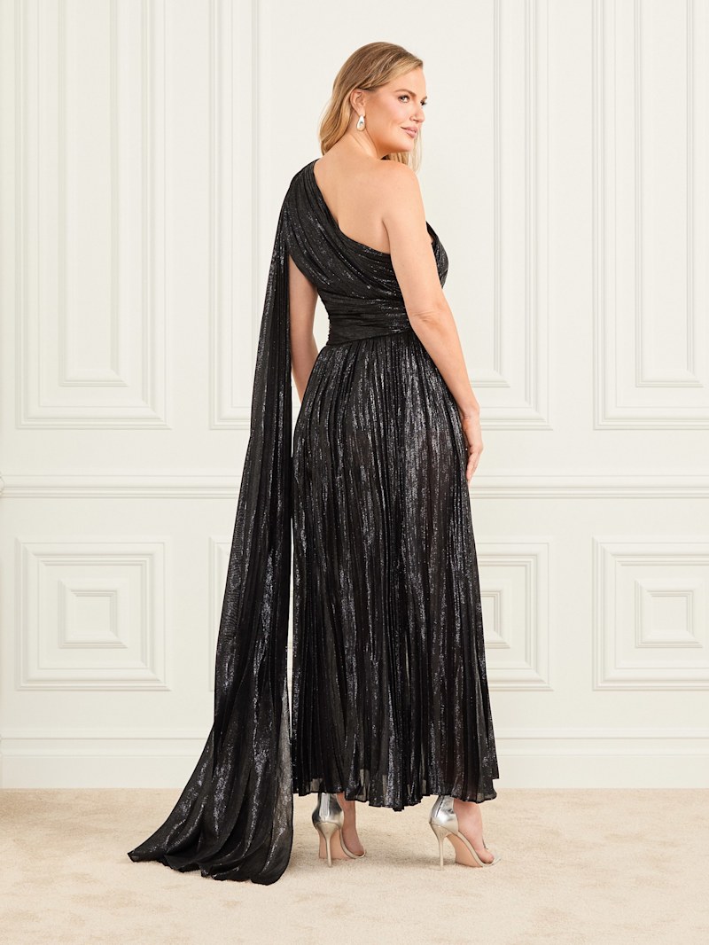 アレクサンダー・M DRESS WITH BLACK/IVORY SPIDERWEB 関送無 Stephany Pleated Gown | Marciano