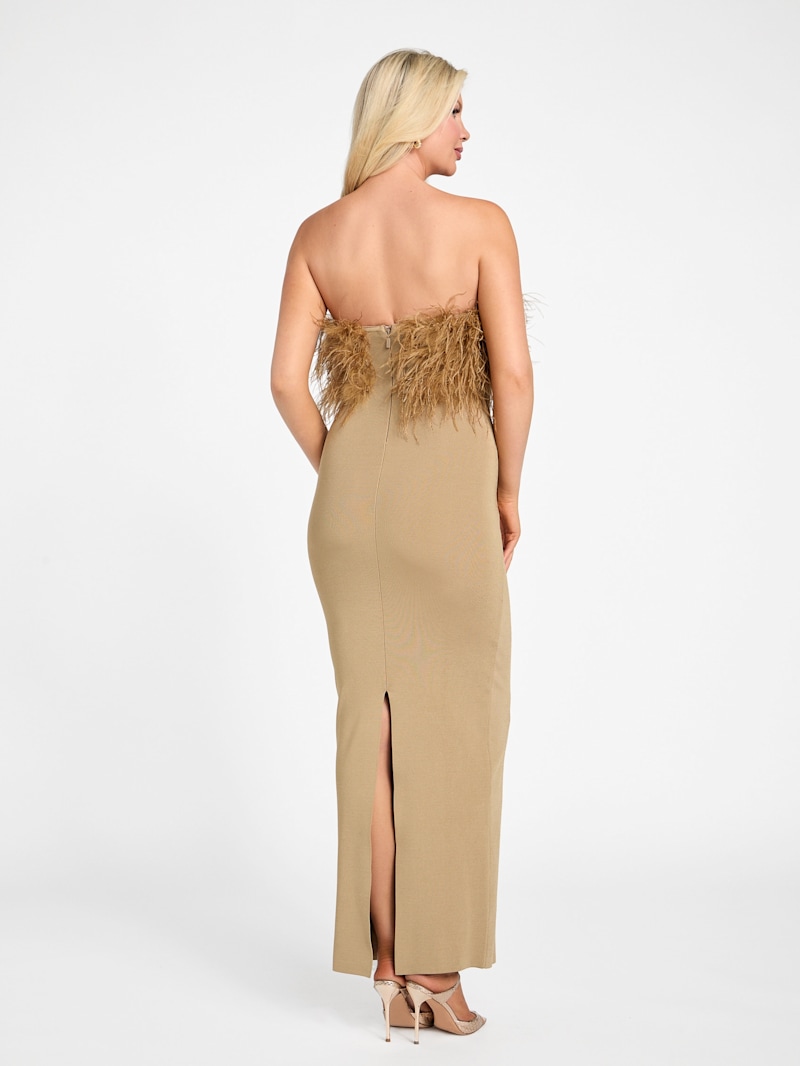 Evita Feather Bandage Gown | GUESS