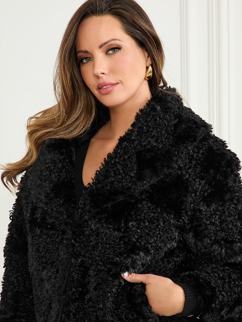 Margot Longline Faux-Fur Coat | GUESS Canada