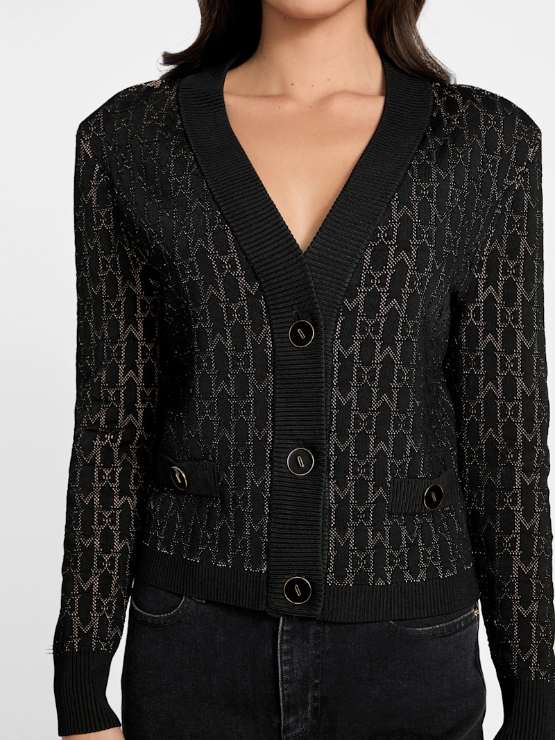 Billie Monogram Cardigan Sweater | GUESS Canada