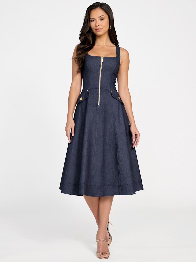 Maxi Zip Denim Dress | GUESS