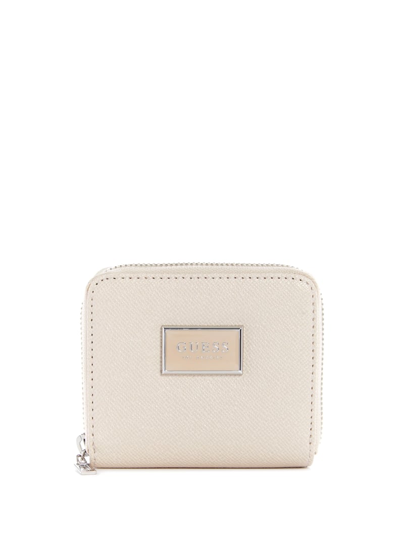 Abree Glitter Small Zip-Around Wallet | GUESS Factory
