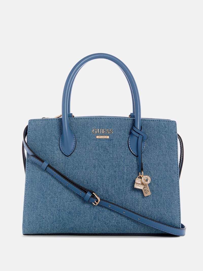 Beryln Denim Large Satchel | GUESS Factory
