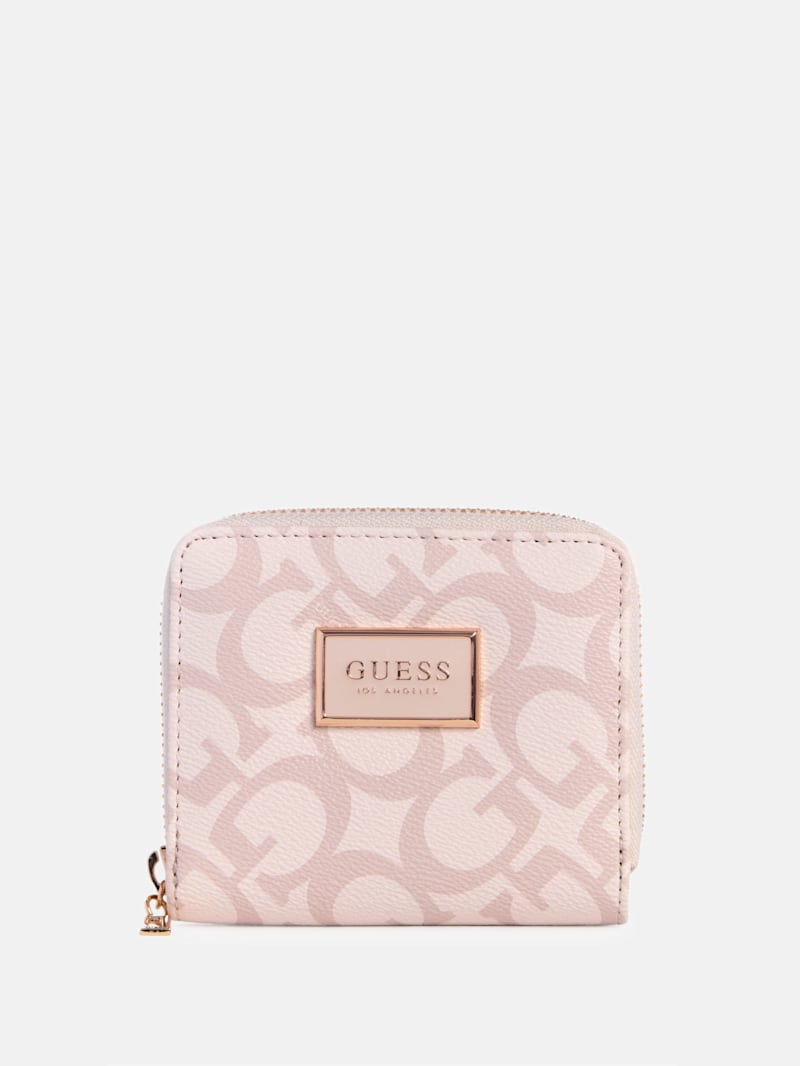 上品 キルティング【Guess】ロゴ ZIP Rue Rose SMALL WALLET 上品 キルティング【Guess】ロゴ ZIP Rue Rose SMALL WALLET