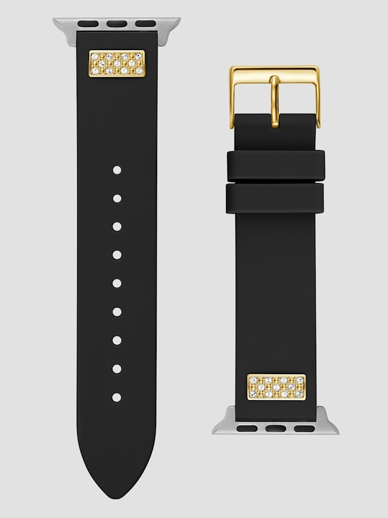 GUESS Apple Watch用ベルト シリコンバンド 38-40MM 関税送料無 Rhinestone Black Silicone 38-40 mm Band for Apple Watch® | GUESS