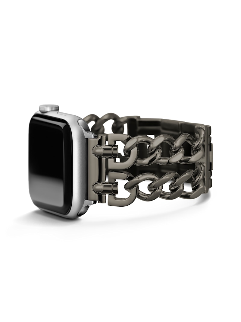 Apple - MANAHANAです。 Dark Silver-Tone Chain 42-44 mm Band for Apple Watch® | GUESS