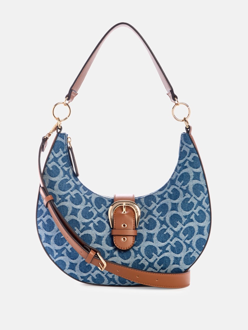 Kaline Denim Logo Shoulder Bag GUESS Factory