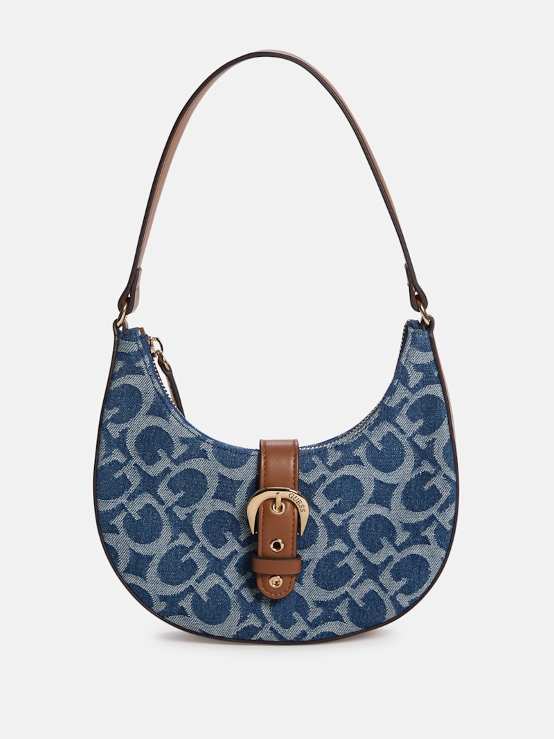 Nyra Denim Logo Mini Shoulder Bag | GUESS Factory